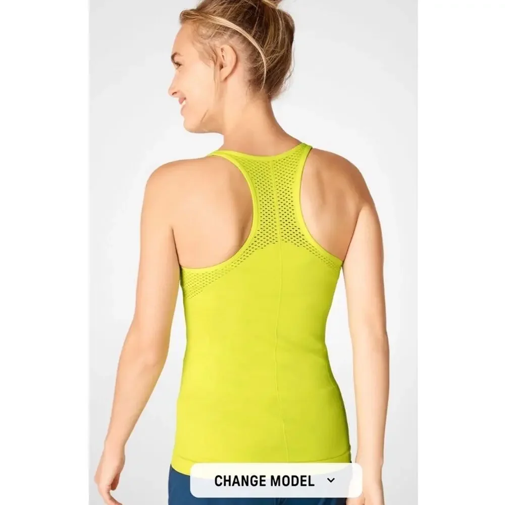 Fabletics Delta Seamless Tank Top III In Citron Neon Yellow Green Size XS - Picture 2 of 12